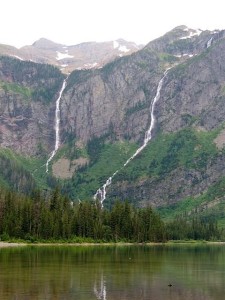 Glaceir high mt waterfalls